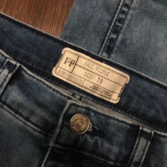 Free People high waisted distressed blue jeans - Picture 7 of 7